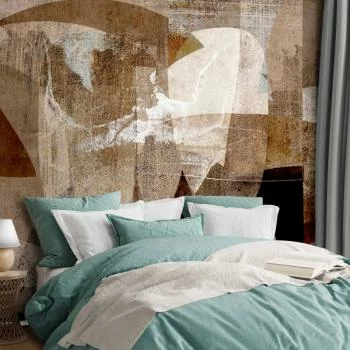 Fototapeta - Geometryczna abstrakcja z kształtami - kompozycja w kolorach brązu - obrazek 5