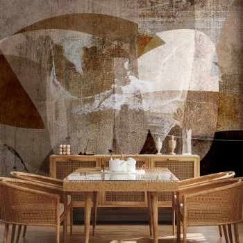 Fototapeta - Geometryczna abstrakcja z kształtami - kompozycja w kolorach brązu - obrazek 6