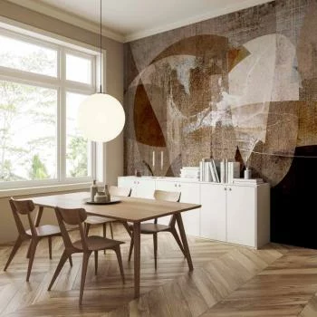 Fototapeta - Geometryczna abstrakcja z kształtami - kompozycja w kolorach brązu - obrazek 5