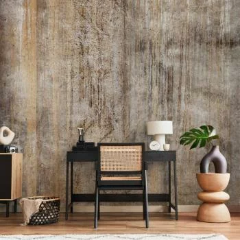 Fototapeta - Abstrakcyjny beż - tło z czarnymi deseniami z teksturą w deseń betonu - obrazek 6