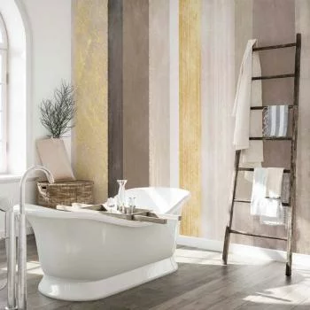 Fototapeta - Pasiasty wzór - abstrakcyjne tło w różne paski ze złotym deseniem - obrazek 6