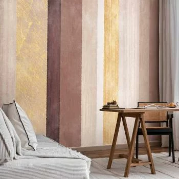 Fototapeta - Pasiasty wzór - abstrakcyjne tło w pasy o różnych kolorach ze złotym - obrazek 6