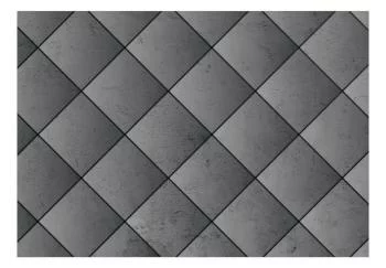 Fototapeta wodoodporna - Szara symetria - geometryczny wzór w deseń z betonu z czarnymi fugami - obrazek 2