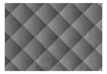 Fototapeta wodoodporna - Szara symetria - geometryczny wzór w deseń z betonu z jasnymi fugami - obrazek 2