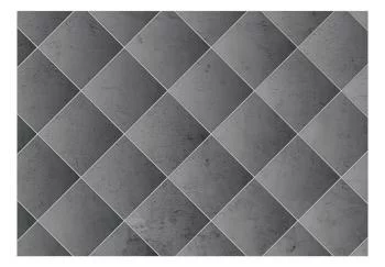 Fototapeta wodoodporna - Szara symetria - geometryczny wzór w deseń z betonu z białymi fugami - obrazek 2