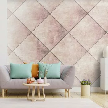 Fototapeta wodoodporna - Idealne cięcia - geometryczny symetryczny wzór w kafelki z deseniem