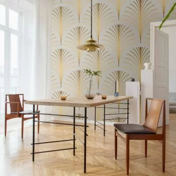 Fototapeta - Złoty linearny wzór na marmurowym tle - obrazek 5