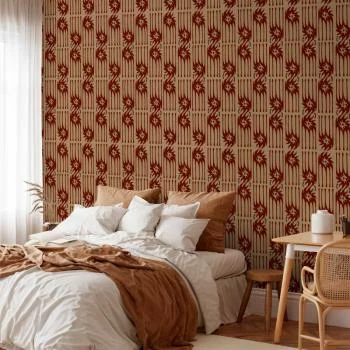 Tapeta - Czerwone pazury - nieregularne kształty na papierowym tle - obrazek 5