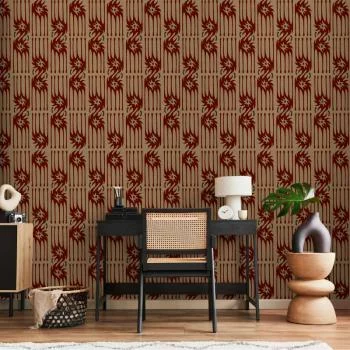 Tapeta - Czerwone pazury - nieregularne kształty na papierowym tle - obrazek 6