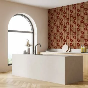 Tapeta - Czerwone pazury - nieregularne kształty na papierowym tle - obrazek 5