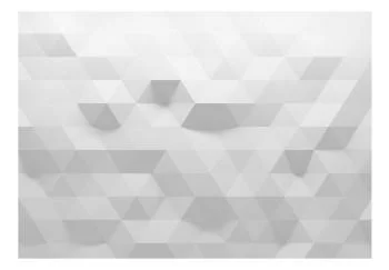 Fototapeta wodoodporna - Harmonia trójkątów - geometryczna iluzja szarych i białych elementów - obrazek 2