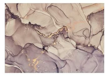 Fototapeta - Akwarelowa abstrakcja - pudroworóżowy marmur ze złotym akcentem - obrazek 2