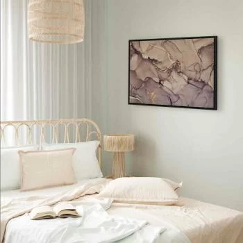 Obraz - Akwarelowa abstrakcja - pudroworóżowy marmur ze złotym akcentem - obrazek 6