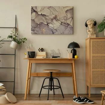 Obraz - Akwarelowa abstrakcja - pudroworóżowy marmur ze złotym akcentem - obrazek 6