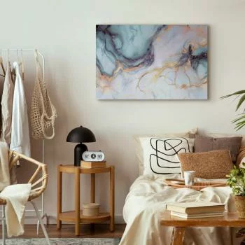 Obraz - Pastelowe kamienie - różowo-niebieskie struktury na bazie marmuru - obrazek 6