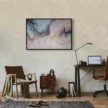 Obraz - Pastelowe kamienie - różowo-niebieskie struktury na bazie marmuru - obrazek 7