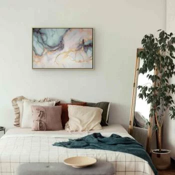 Obraz - Pastelowe kamienie - różowo-niebieskie struktury na bazie marmuru - obrazek 6
