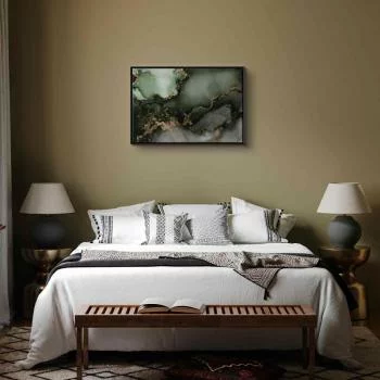 Obraz - Zielona akwarela - abstrakcja inspirowana strukturą marmuru - obrazek 6