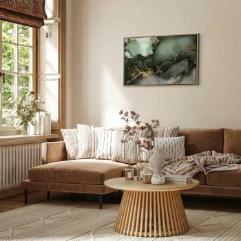 Obraz - Zielona akwarela - abstrakcja inspirowana strukturą marmuru - obrazek 5