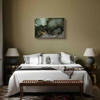 Obraz - Zielona akwarela - abstrakcja inspirowana strukturą marmuru - obrazek 6