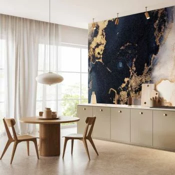 Fototapeta - Marmur i granat - abstrakcyjny teksturowany wzór inspirowany gwieździstym niebem - obrazek 5