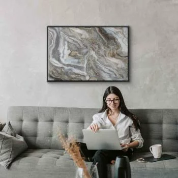 Obraz - Kamienne abstrakcje - marmurowe struktury w neautralnych odcieniach - obrazek 5