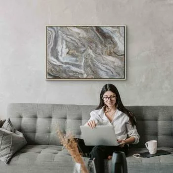 Obraz - Kamienne abstrakcje - marmurowe struktury w neautralnych odcieniach - obrazek 5