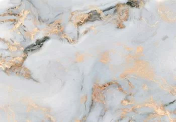 Fototapeta - Biały kamień - elegancki marmur ze złotymi refleksami