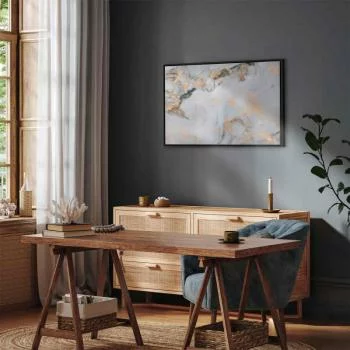 Obraz - Biały kamień - elegancki marmur ze złotymi refleksami - obrazek 7