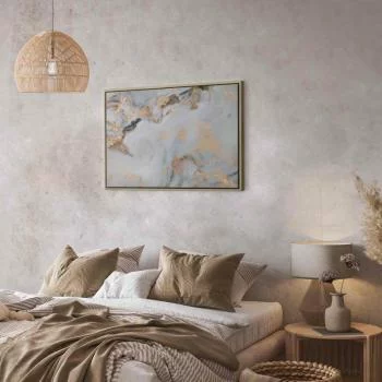 Obraz - Biały kamień - elegancki marmur ze złotymi refleksami - obrazek 6