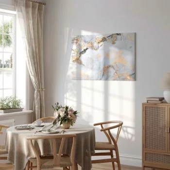 Obraz - Biały kamień - elegancki marmur ze złotymi refleksami - obrazek 6