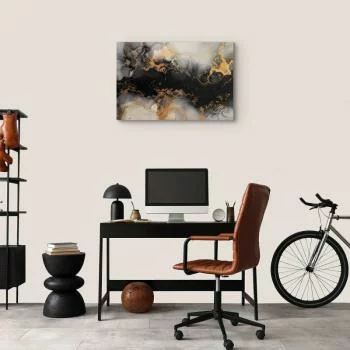 Obraz - Złote eksplozje - abstrakcyjny wzór inspirowany marmurem - obrazek 7