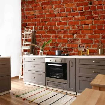 Fototapeta - Stara ściana - mur z czerwonej cegły w stylu retro - obrazek 5