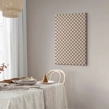 Obraz - Szachowy Wzór - brązowo-biała kratka z delikatnym szumem - obrazek 7