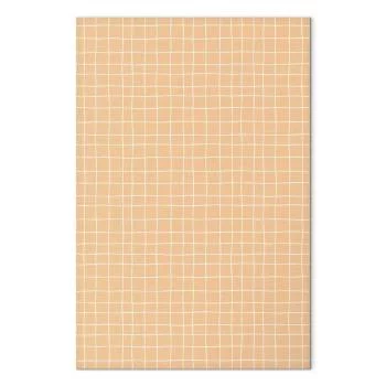 Obraz - Falujące linie - kremowa kratka na szumiącym pastelowym tle - obrazek 2