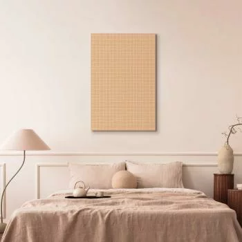 Obraz - Falujące linie - kremowa kratka na szumiącym pastelowym tle - obrazek 6