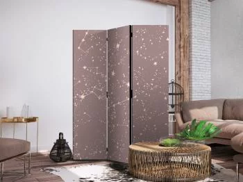 Parawan - Nocne Niebo - artystyczne konstelacje i gwiazdy w pastelowych odcieniach / Galaktyczne Wzory - delikatne gwiazdy i konstelacje w ciepłej kolorystyce - obrazek 5