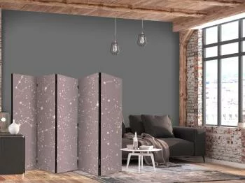 Parawan - Nocne Niebo - artystyczne konstelacje i gwiazdy w pastelowych odcieniach / Galaktyczne Wzory - delikatne gwiazdy i konstelacje w ciepłej kolorystyce - obrazek 2