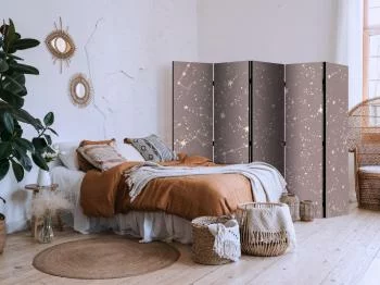 Parawan - Nocne Niebo - artystyczne konstelacje i gwiazdy w pastelowych odcieniach / Galaktyczne Wzory - delikatne gwiazdy i konstelacje w ciepłej kolorystyce - obrazek 5