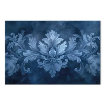 Obraz - Ornament w błękitnych i chłodnych kolorach ciemnoniebieska dekoracja - obrazek 2