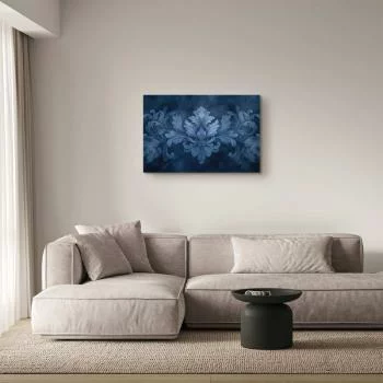 Obraz - Ornament w błękitnych i chłodnych kolorach ciemnoniebieska dekoracja - obrazek 5