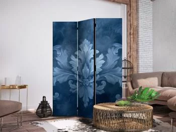 Parawan - Ornament w błękitnych i chłodnych kolorach; ciemnoniebieska dekoracja - obrazek 5