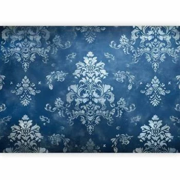 Fototapeta - Ornament retro dekoracyjny motyw w przetartych błękitach / Retro ornament w przetartych błękitach - obrazek 2