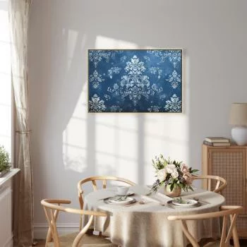 Obraz - Ornament retro dekoracyjny motyw w przetartych błękitach / Retro ornament w przetartych błękitach - obrazek 6