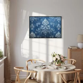 Obraz - Ornament retro dekoracyjny motyw w przetartych błękitach / Retro ornament w przetartych błękitach - obrazek 6