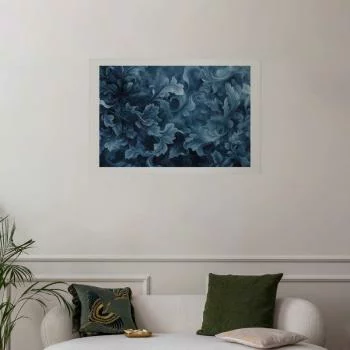 Plakat - Gęste; ciemnoniebieskie abstrakcyjne ornamenty - obrazek 2