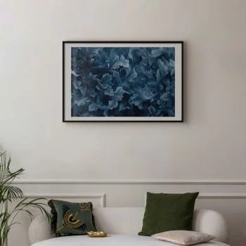Plakat - Gęste; ciemnoniebieskie abstrakcyjne ornamenty - obrazek 2