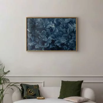 Plakat - Gęste; ciemnoniebieskie abstrakcyjne ornamenty - obrazek 2