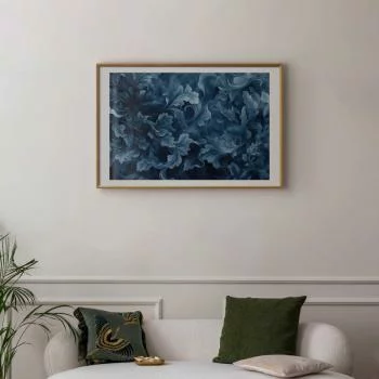 Plakat - Gęste; ciemnoniebieskie abstrakcyjne ornamenty - obrazek 2