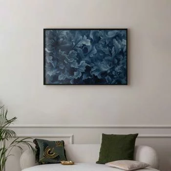 Plakat - Gęste; ciemnoniebieskie abstrakcyjne ornamenty - obrazek 2